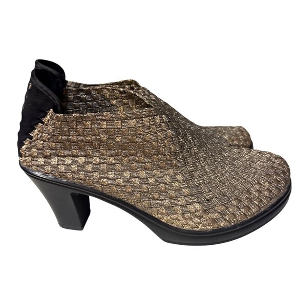 Bernie Mev Chesca Womens Woven Booties Size 8 Black & Bronze Heel - Picture 3 of 7